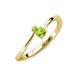 3 - Lucie 4.10 mm Bold Round Peridot 2 Stone Promise Ring 