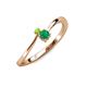 3 - Lucie 4.10 mm Bold Round Peridot and Emerald 2 Stone Promise Ring 