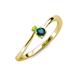 3 - Lucie 4.10 mm Bold Round Peridot and London Blue Topaz 2 Stone Promise Ring 