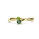 1 - Lucie 4.10 mm Bold Round Peridot and Lab Created Alexandrite 2 Stone Promise Ring 