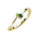 3 - Lucie 4.10 mm Bold Round Peridot and Lab Created Alexandrite 2 Stone Promise Ring 