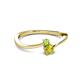 2 - Lucie 4.10 mm Bold Round Peridot and Yellow Diamond 2 Stone Promise Ring 