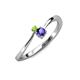 3 - Lucie 4.10 mm Bold Round Peridot and Iolite 2 Stone Promise Ring 