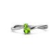 1 - Lucie 4.10 mm Bold Round Peridot 2 Stone Promise Ring 