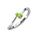 3 - Lucie 4.10 mm Bold Round Peridot 2 Stone Promise Ring 