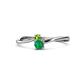 1 - Lucie 4.10 mm Bold Round Peridot and Emerald 2 Stone Promise Ring 