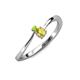 3 - Lucie 4.10 mm Bold Round Peridot and Yellow Sapphire 2 Stone Promise Ring 