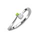 3 - Lucie 4.10 mm Bold Round Peridot and White Sapphire 2 Stone Promise Ring 