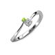 3 - Lucie 4.10 mm Bold Round Peridot and Lab Grown Diamond 2 Stone Promise Ring 