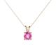 1 - Jassiel 5.00 mm Round Lab Created Pink Sapphire Double Bail Solitaire Pendant Necklace 
