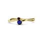 1 - Lucie 4.10 mm Bold Round Red Garnet and Blue Sapphire 2 Stone Promise Ring 
