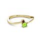 2 - Lucie 4.10 mm Bold Round Red Garnet and Peridot 2 Stone Promise Ring 