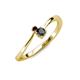 3 - Lucie 4.10 mm Bold Round Red Garnet and Black Diamond 2 Stone Promise Ring 