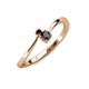 3 - Lucie 4.10 mm Bold Round Red Garnet and Black Diamond 2 Stone Promise Ring 