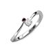 3 - Lucie 4.10 mm Bold Round Red Garnet and White Sapphire 2 Stone Promise Ring 