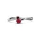 1 - Lucie 4.10 mm Bold Round Red Garnet and Ruby 2 Stone Promise Ring 