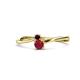 1 - Lucie 4.10 mm Bold Round Red Garnet and Ruby 2 Stone Promise Ring 