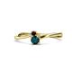 1 - Lucie 4.10 mm Bold Round Red Garnet and London Blue Topaz 2 Stone Promise Ring 