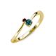3 - Lucie 4.10 mm Bold Round Red Garnet and Blue Diamond 2 Stone Promise Ring 