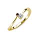 3 - Lucie 4.10 mm Bold Round Red Garnet and Lab Grown Diamond 2 Stone Promise Ring 