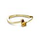 2 - Lucie 4.10 mm Bold Round Red Garnet and Citrine 2 Stone Promise Ring 