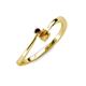 3 - Lucie 4.10 mm Bold Round Red Garnet and Citrine 2 Stone Promise Ring 