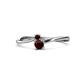 1 - Lucie 4.10 mm Bold Round Red Garnet 2 Stone Promise Ring 