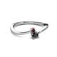 2 - Lucie 4.10 mm Bold Round Red Garnet and Black Diamond 2 Stone Promise Ring 