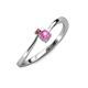 3 - Lucie 4.10 mm Bold Round Rhodolite Garnet and Pink Sapphire 2 Stone Promise Ring 