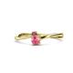 1 - Lucie 4.10 mm Bold Round Rhodolite Garnet and Pink Tourmaline 2 Stone Promise Ring 