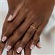 6 - Lucie 4.10 mm Bold Round Rhodolite Garnet and Pink Tourmaline 2 Stone Promise Ring 