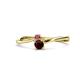 1 - Lucie 4.10 mm Bold Round Rhodolite Garnet and Red Garnet 2 Stone Promise Ring 
