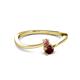 2 - Lucie 4.10 mm Bold Round Rhodolite Garnet and Red Garnet 2 Stone Promise Ring 