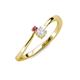 3 - Lucie 4.10 mm Bold Round Rhodolite Garnet and White Sapphire 2 Stone Promise Ring 