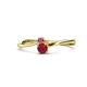 1 - Lucie 4.10 mm Bold Round Rhodolite Garnet and Ruby 2 Stone Promise Ring 