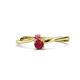 1 - Lucie 4.10 mm Bold Round Pink Tourmaline and Ruby 2 Stone Promise Ring 