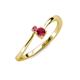 3 - Lucie 4.10 mm Bold Round Pink Tourmaline and Ruby 2 Stone Promise Ring 