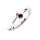 3 - Lucie 4.10 mm Bold Round Pink Tourmaline and Red Garnet 2 Stone Promise Ring 