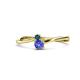 1 - Lucie 4.10 mm Bold Round London Blue Topaz and Tanzanite 2 Stone Promise Ring 