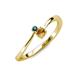 3 - Lucie 4.10 mm Bold Round London Blue Topaz and Citrine 2 Stone Promise Ring 