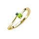 3 - Lucie 4.10 mm Bold Round London Blue Topaz and Peridot 2 Stone Promise Ring 