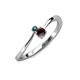 3 - Lucie 4.10 mm Bold Round London Blue Topaz and Red Garnet 2 Stone Promise Ring 