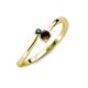 3 - Lucie 4.10 mm Bold Round London Blue Topaz and Red Garnet 2 Stone Promise Ring 