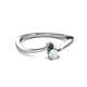 2 - Lucie 4.10 mm Bold Round London Blue Topaz and White Sapphire 2 Stone Promise Ring 