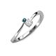 3 - Lucie 4.10 mm Bold Round London Blue Topaz and White Sapphire 2 Stone Promise Ring 