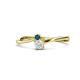 1 - Lucie 4.10 mm Bold Round London Blue Topaz and White Sapphire 2 Stone Promise Ring 
