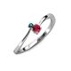 3 - Lucie 4.10 mm Bold Round London Blue Topaz and Ruby 2 Stone Promise Ring 
