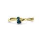 1 - Lucie 4.10 mm Bold Round London Blue Topaz and Blue Diamond 2 Stone Promise Ring 