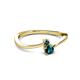 2 - Lucie 4.10 mm Bold Round London Blue Topaz and Blue Diamond 2 Stone Promise Ring 