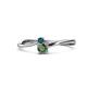 1 - Lucie 4.10 mm Bold Round London Blue Topaz and Lab Created Alexandrite 2 Stone Promise Ring 